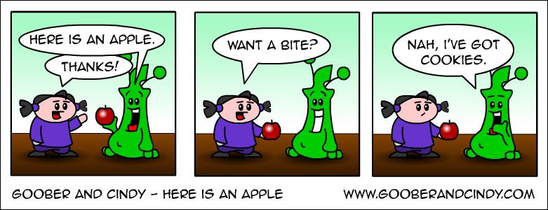 Here is an apple
